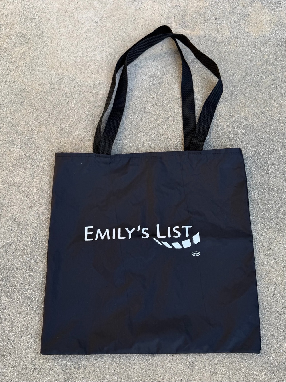 Emily’s List Black Nylon Reusable Women's Tote 14x14